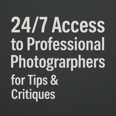24/7 Access to Professional Photographers for Tips & Critiques