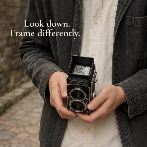 Frame from above using the CHUZHAO flip-up viewing hood